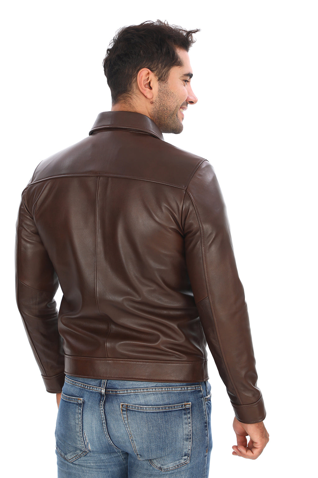 Gömlek Yaka Deri Ceket