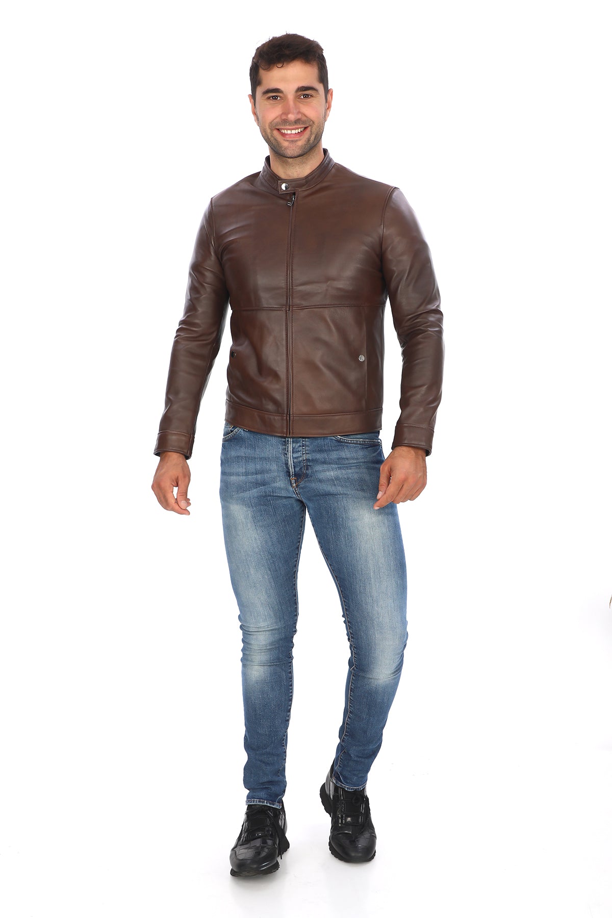 Klasik Spor Deri Ceket