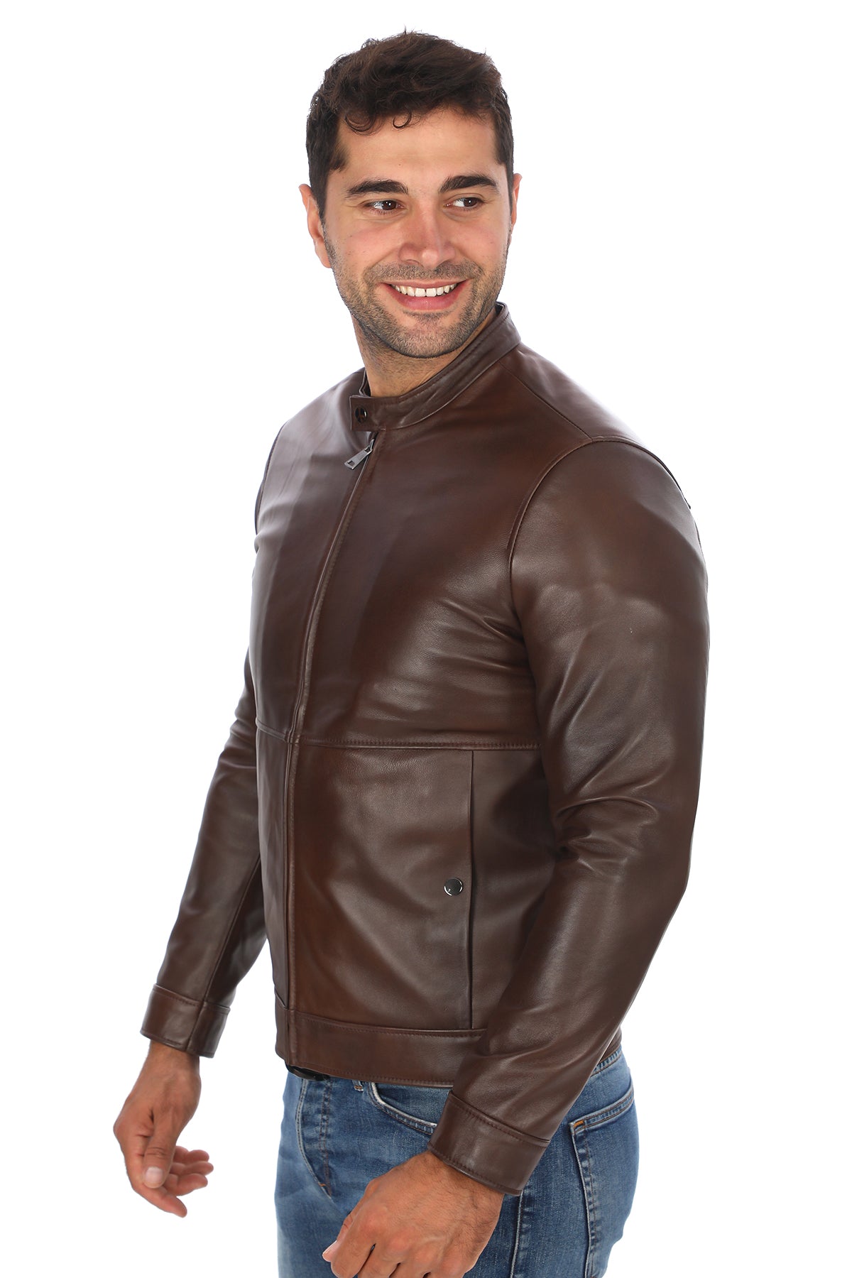 Klasik Spor Deri Ceket