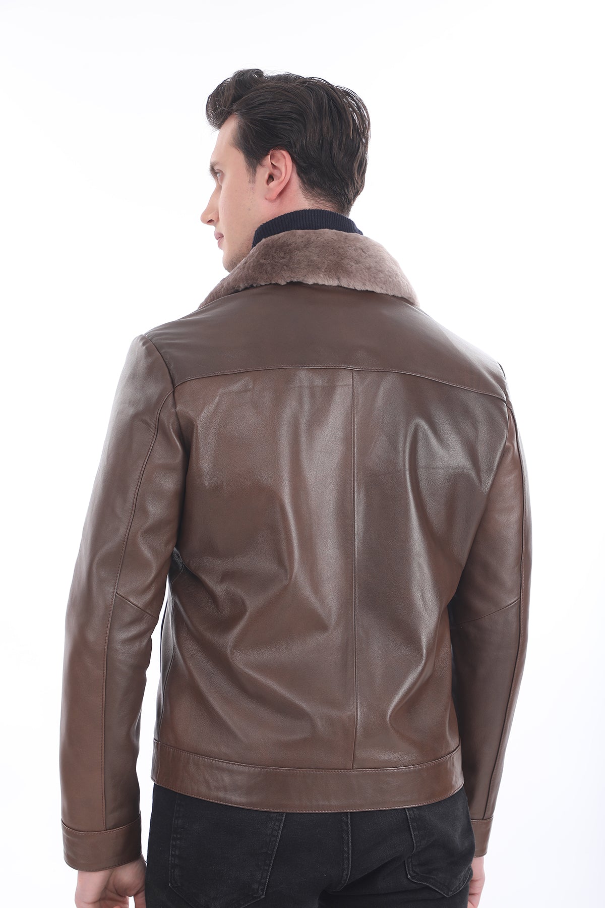 Kürklü Klasik Deri Ceket