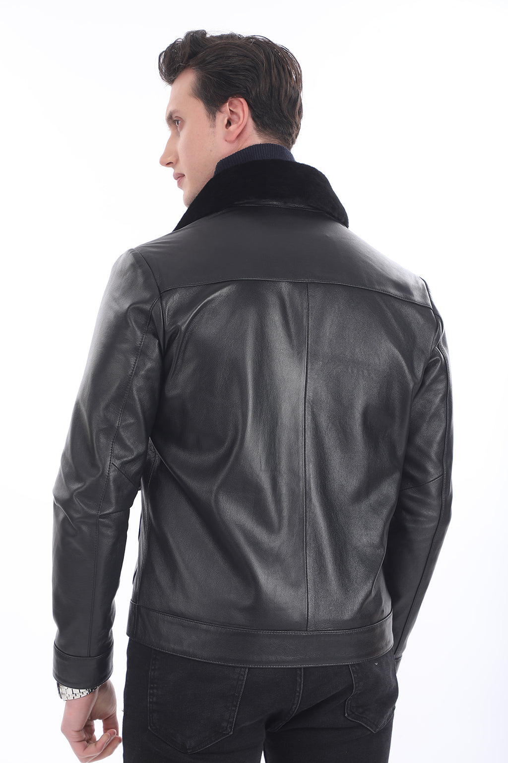 Kürklü Klasik Deri Ceket