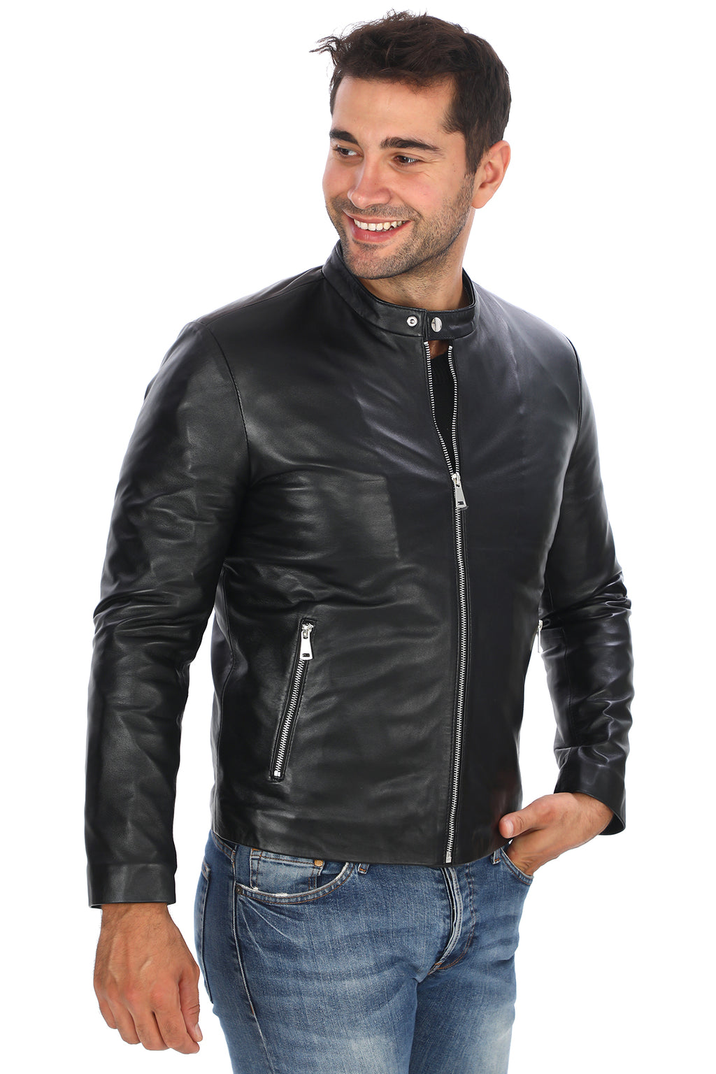 Klasik Sade Deri Ceket