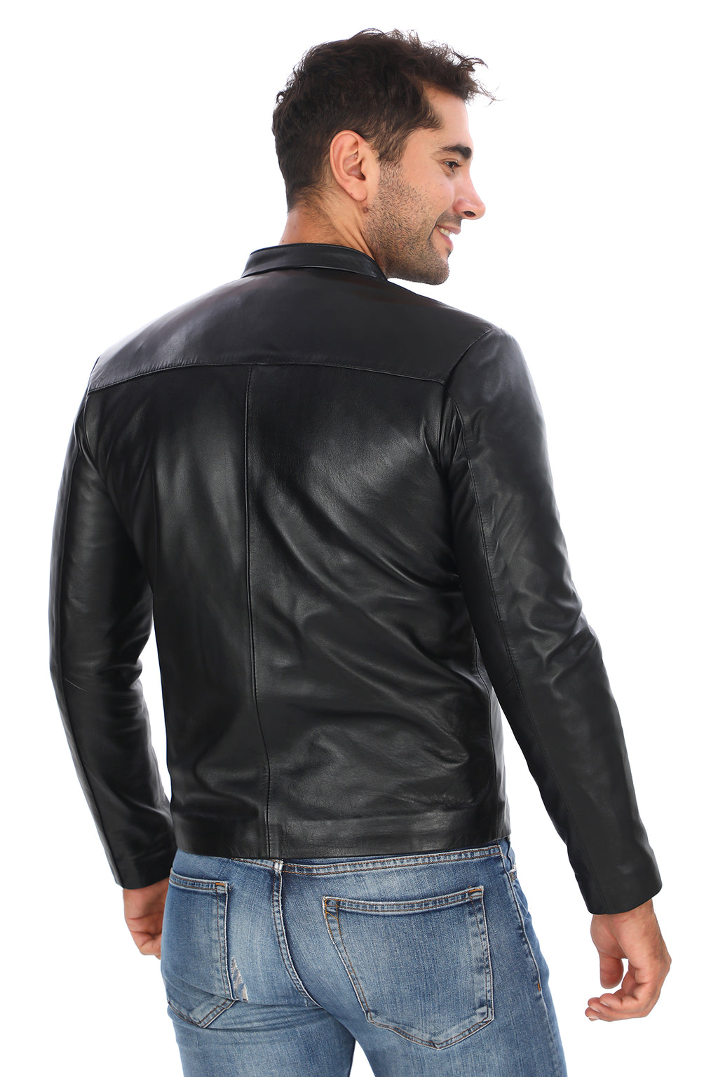 Klasik Sade Deri Ceket