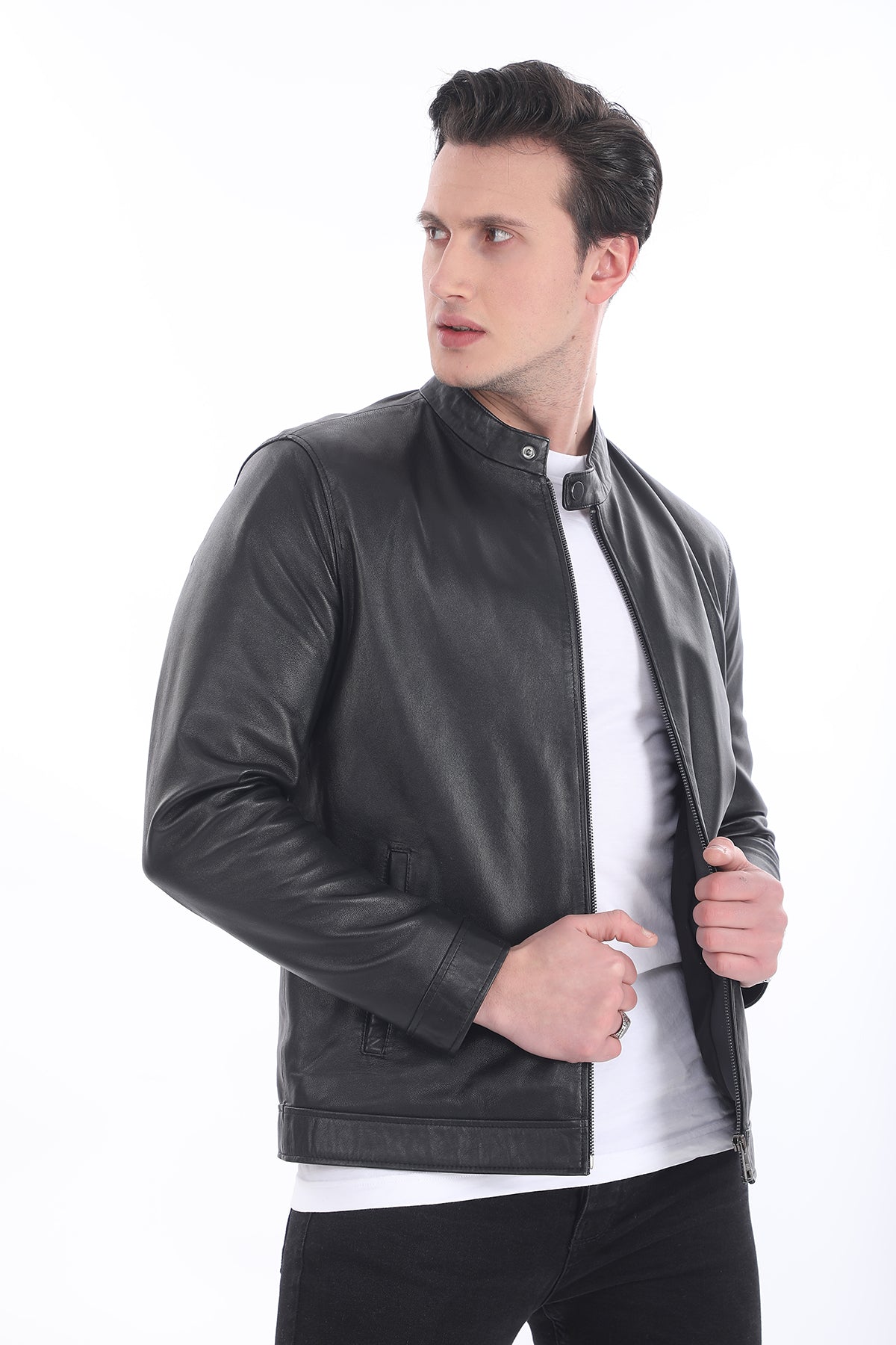 Sade Klasik Deri Ceket