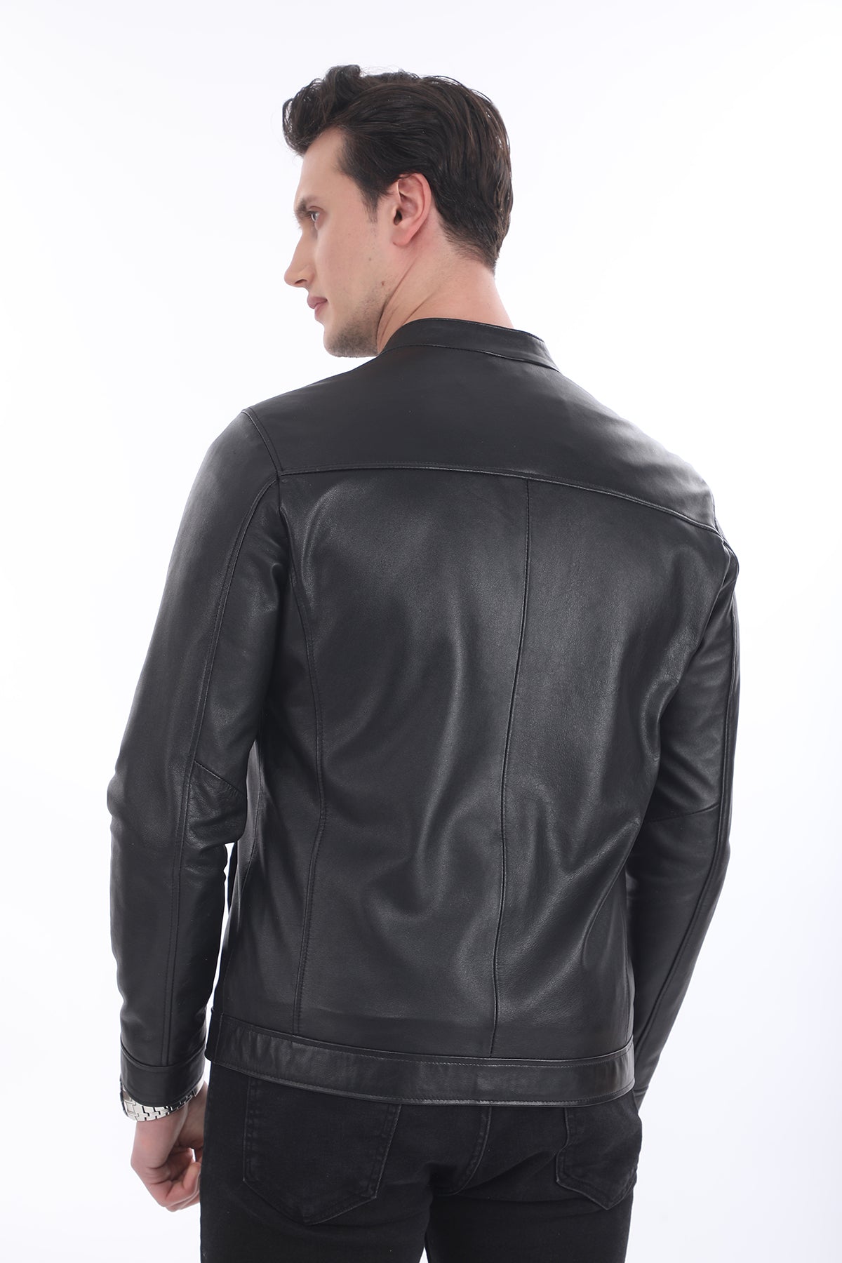 Sade Klasik Deri Ceket